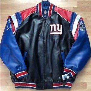 New York Giants Faux Leather Jacket XL